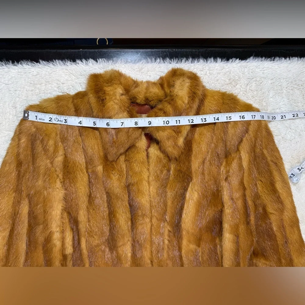 Vintage 50’s/60’s honey brown/whiskey colored mink fur “swing coat”/stroller - Picture 7 of 13